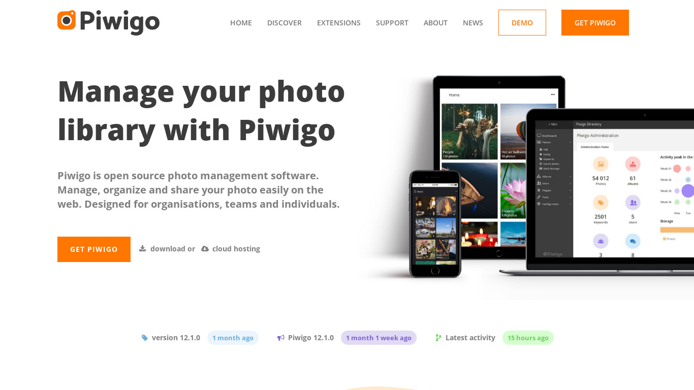 Piwigo.org Landing page