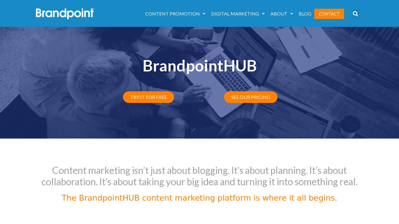 BrandpointHUB Landing page