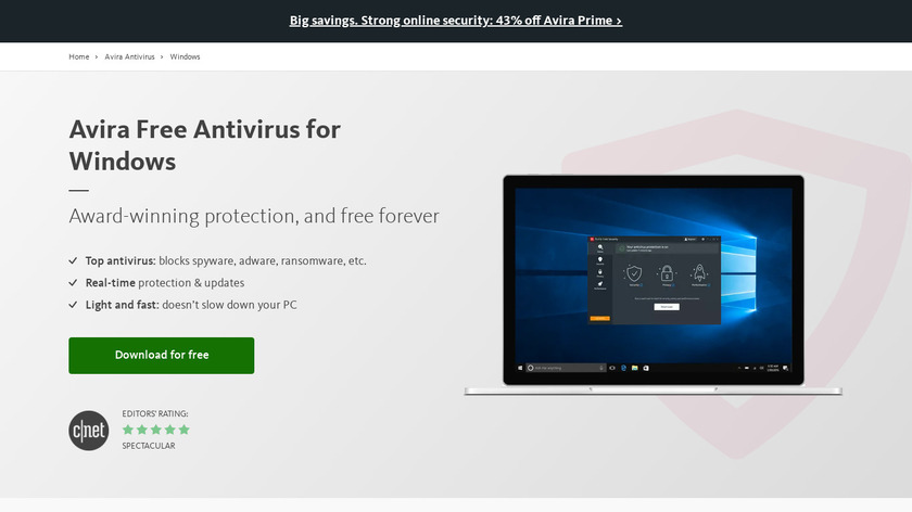 Avira Antivirus Landing Page