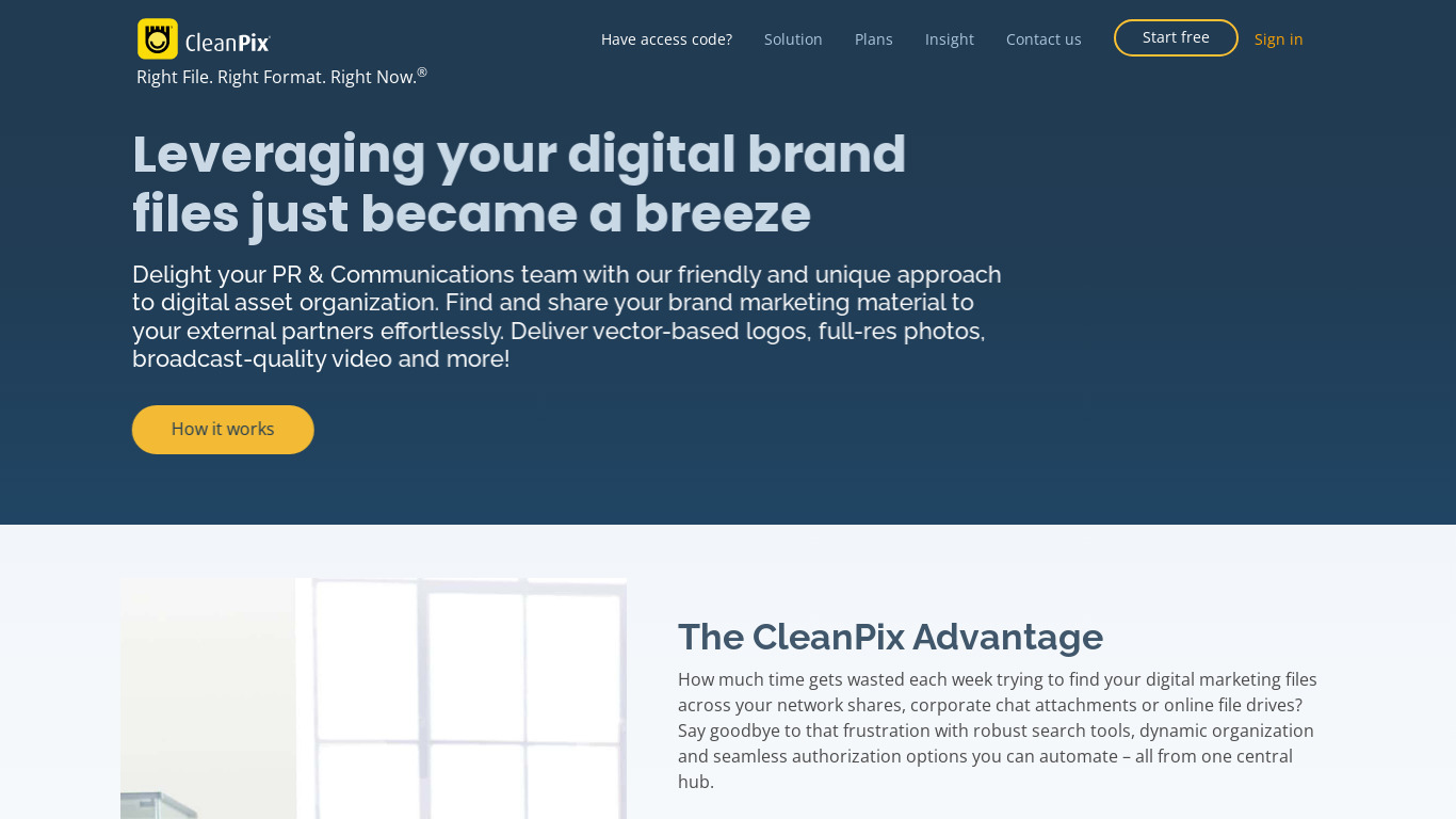 CleanPix Landing page