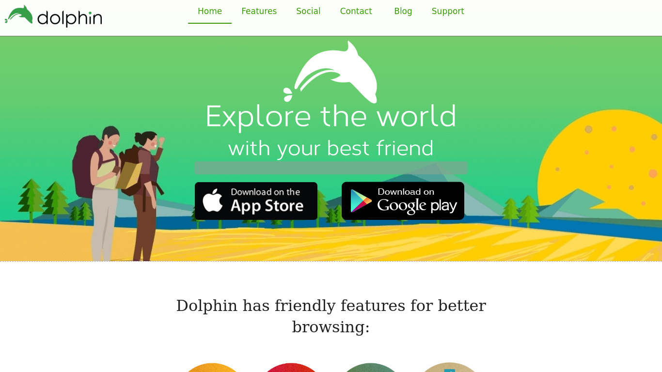 Dolphin Browser Landing page