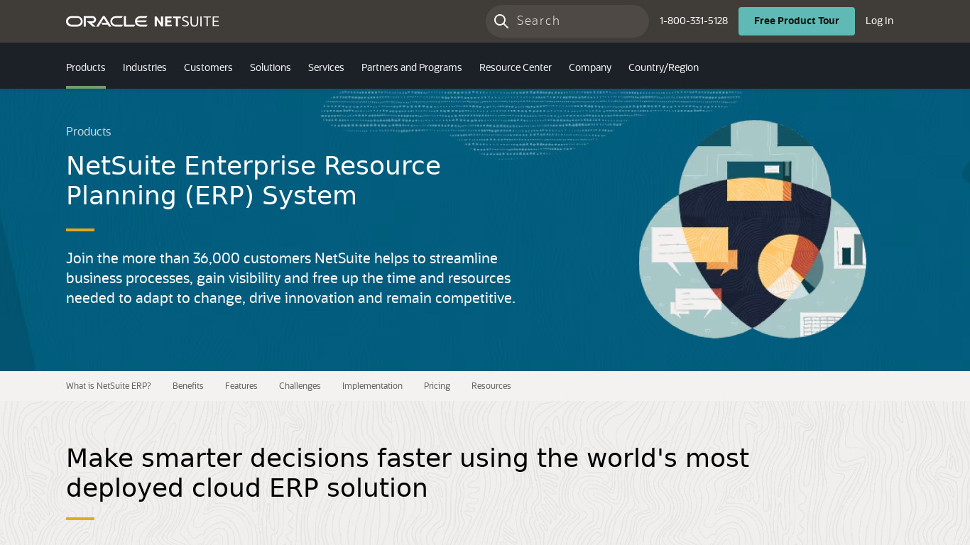 Netsuite ERP Landing page