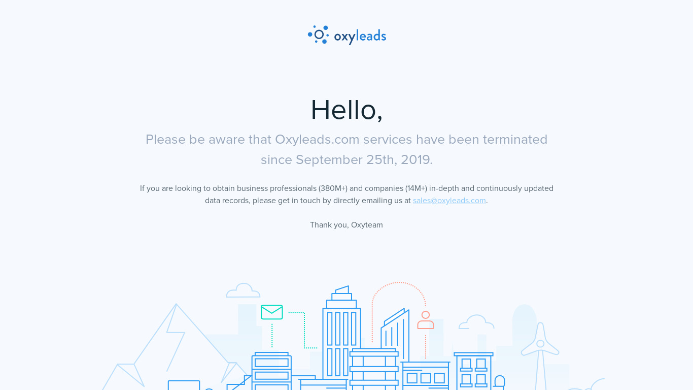 Oxyleads Landing page