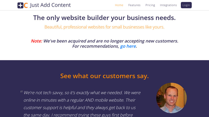 Just Add Content Landing Page