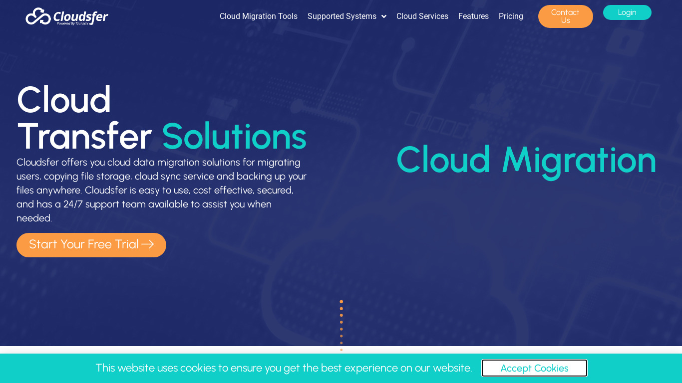 Cloudsfer Landing page
