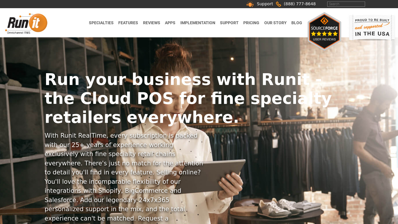 Runit RealTime Cloud Landing page