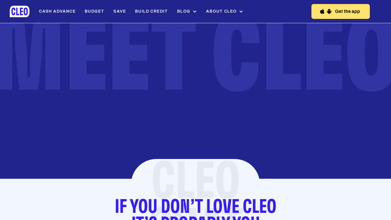 Cleo. Landing page