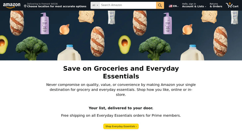 Amazon Prime Now Landing Page