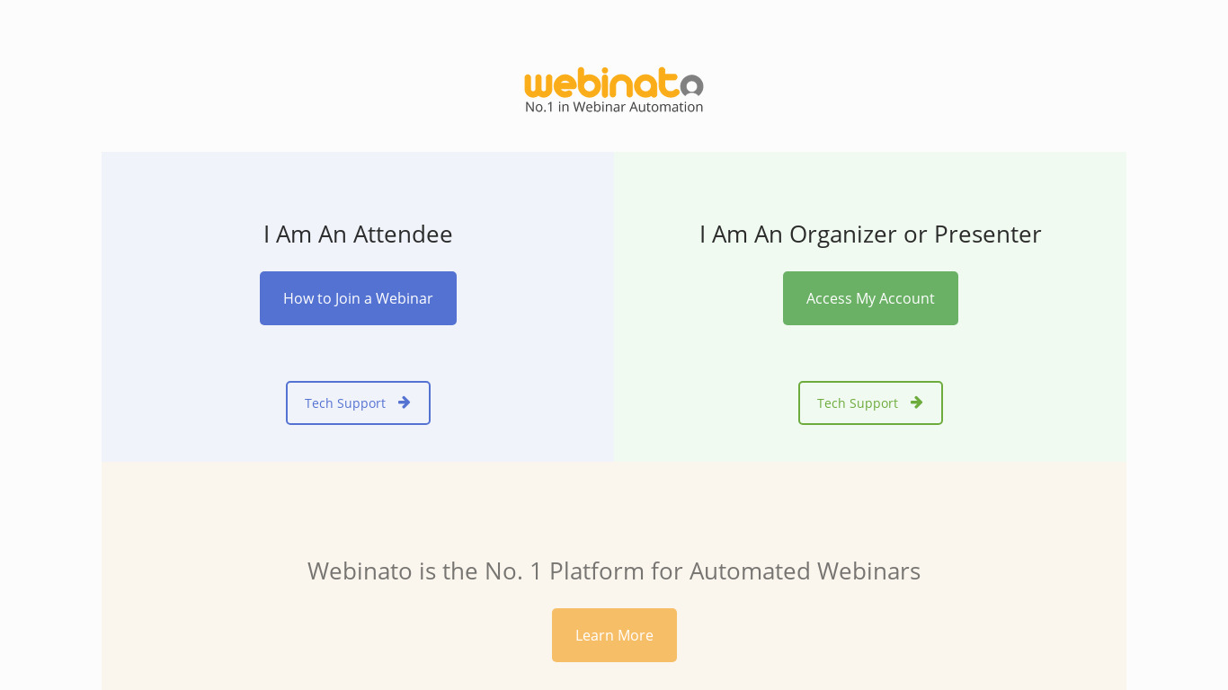 Webinato Landing page