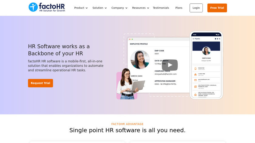 HRMS factoHR Landing Page