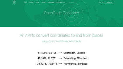 OpenCage Geocoder screenshot
