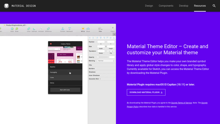 Material Theme Editor Landing Page