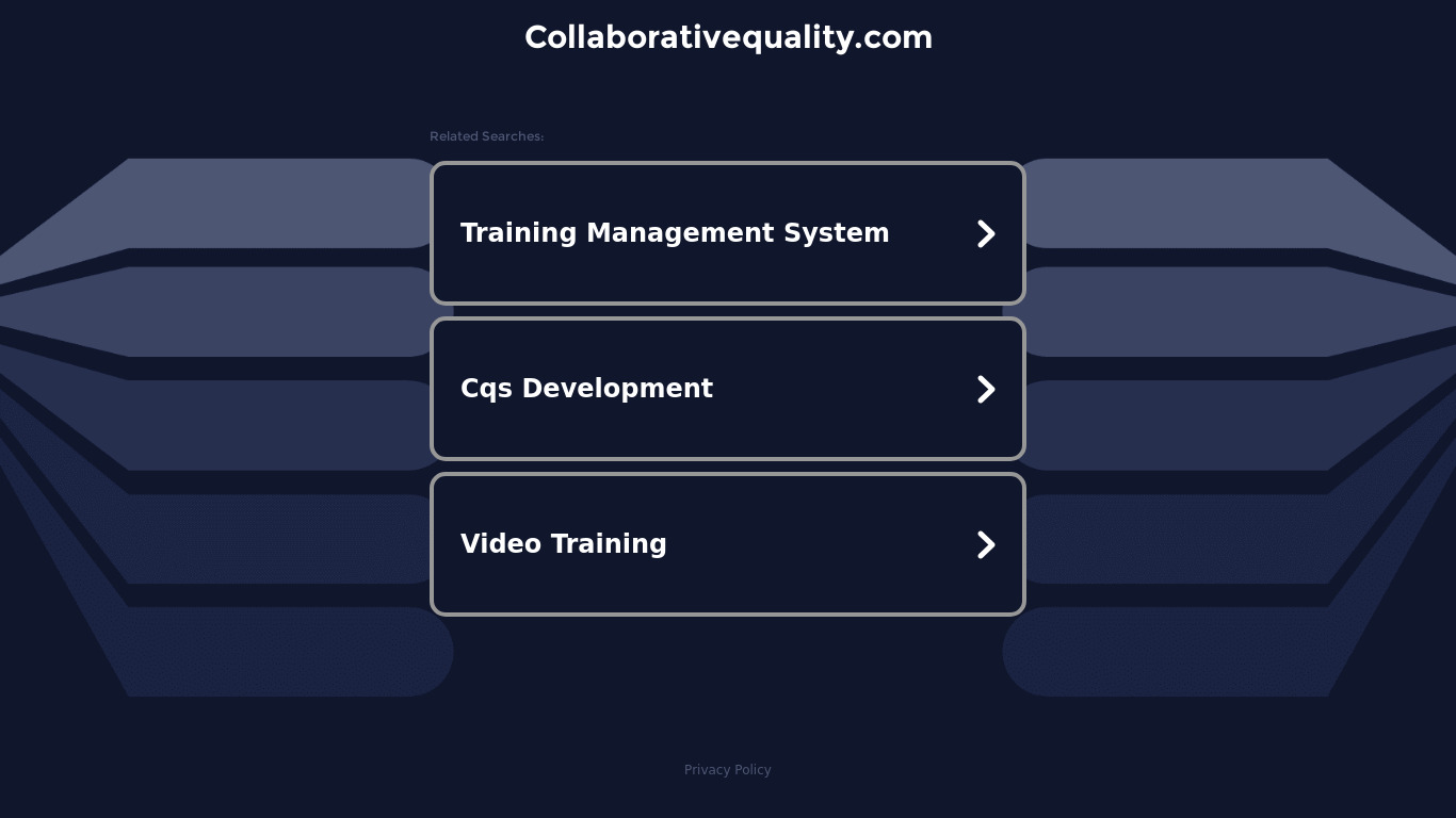 CQS Training Management System Landing page