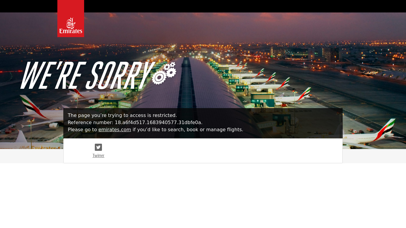 Emirates Landing page