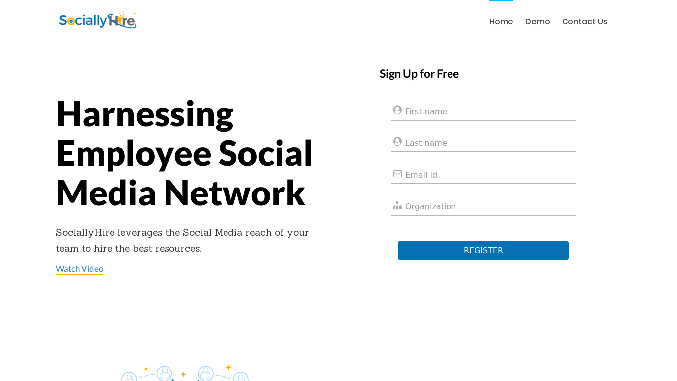 SociallyHire Landing page