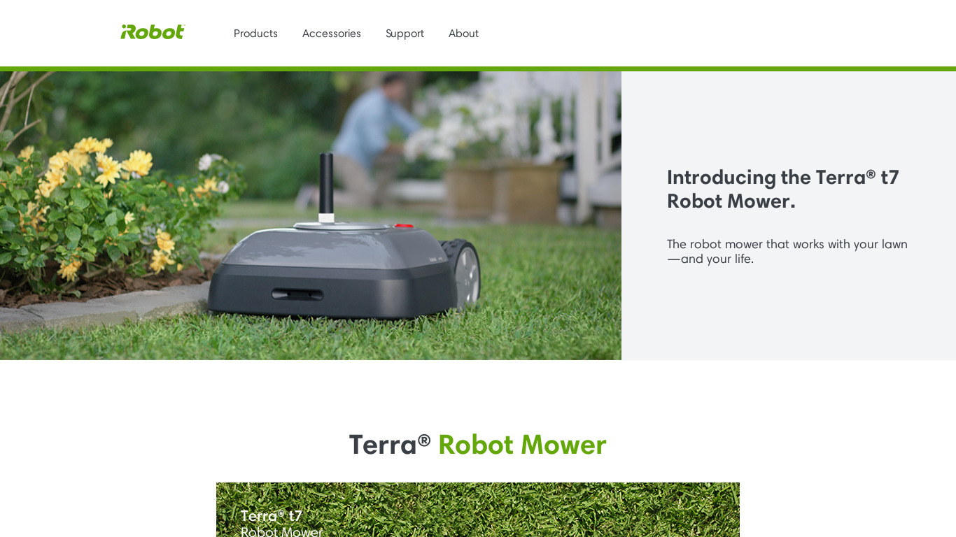 Terra - Robot Lawn Mower Landing page