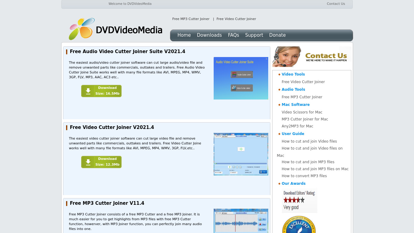 Free Video Cutter Joiner Landing page