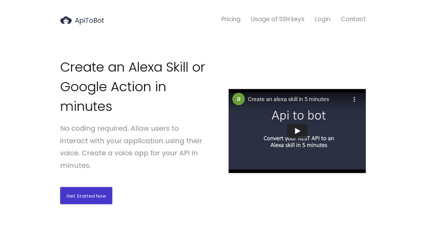 API to bot Landing Page