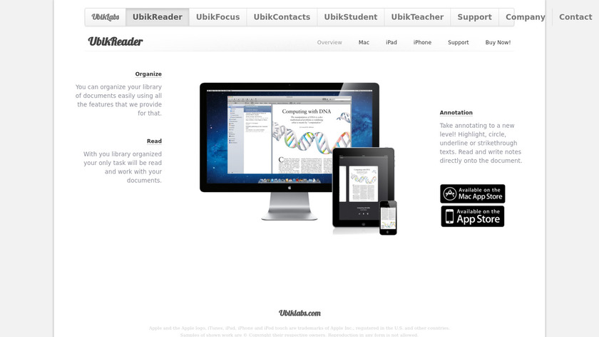 UbikReader Landing Page