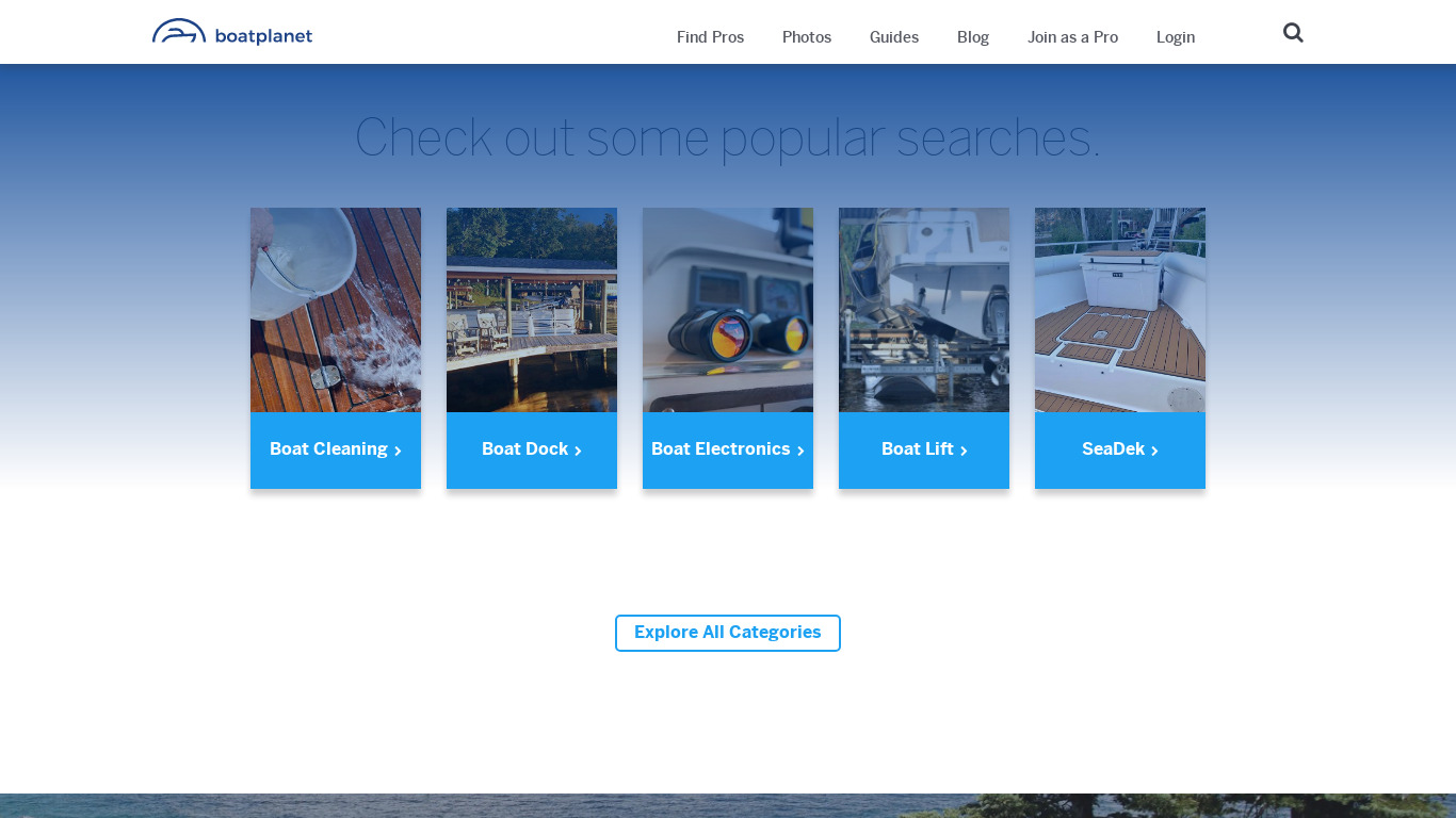 Boat Planet Landing page