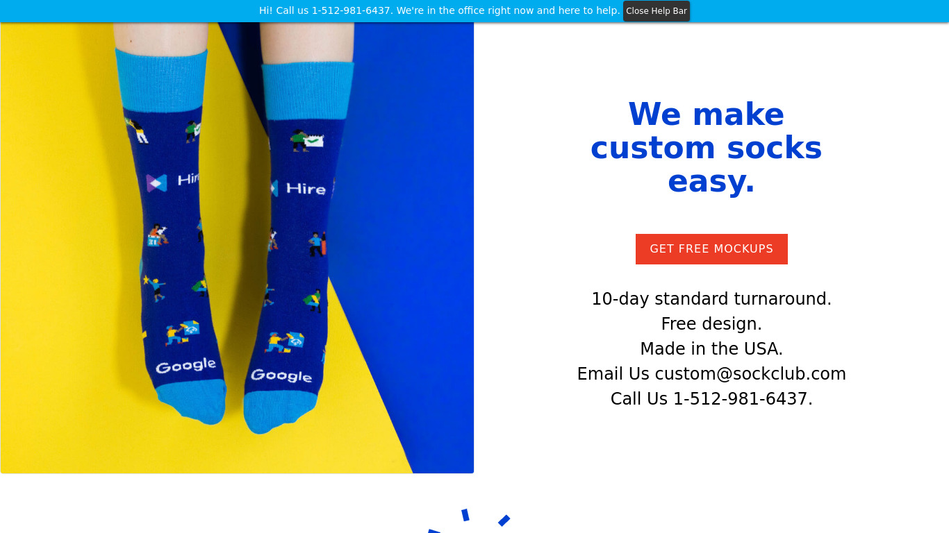 custom.sockclub.com Sock Swag Landing page