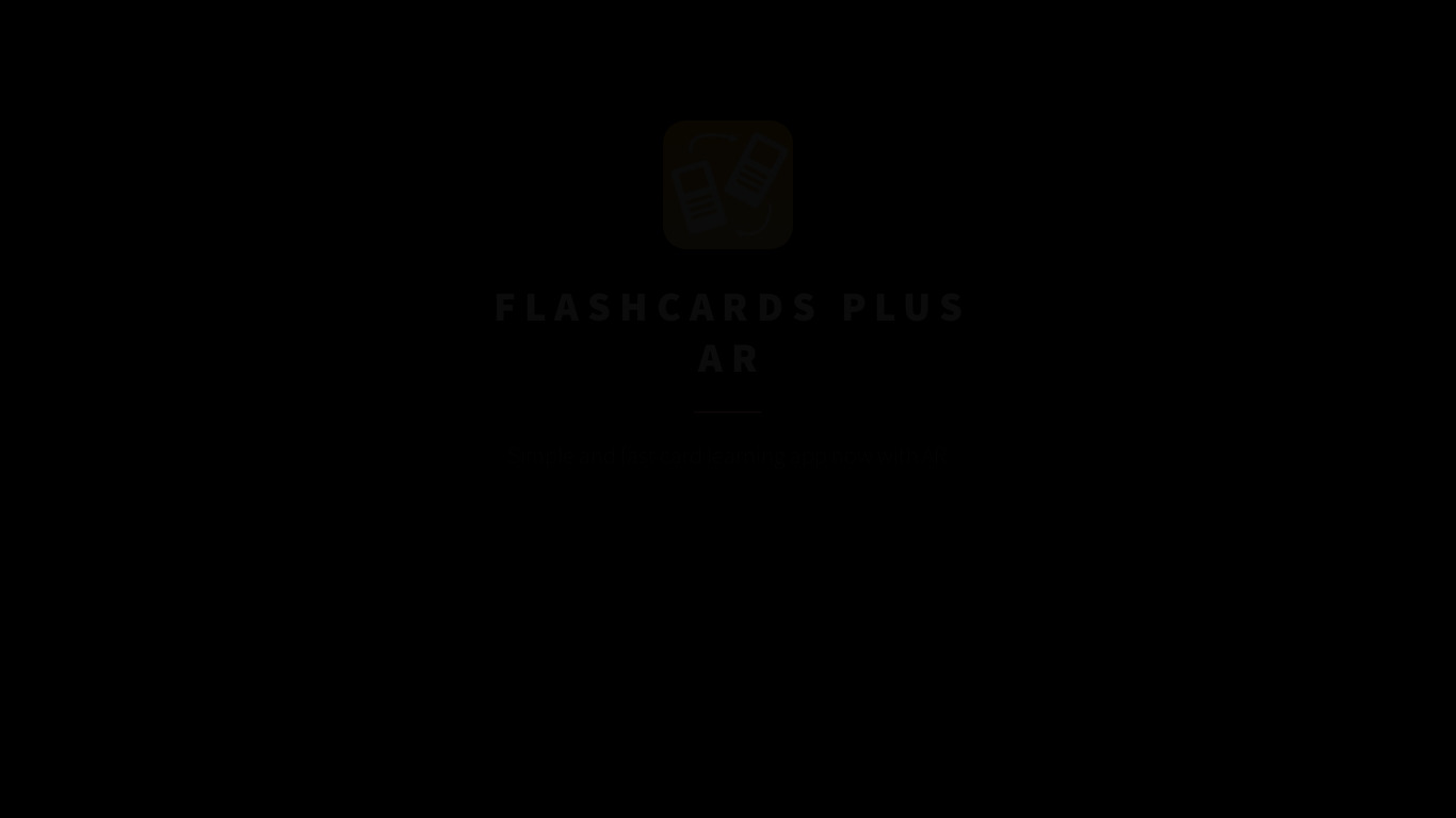 Flashcards + AR Landing page
