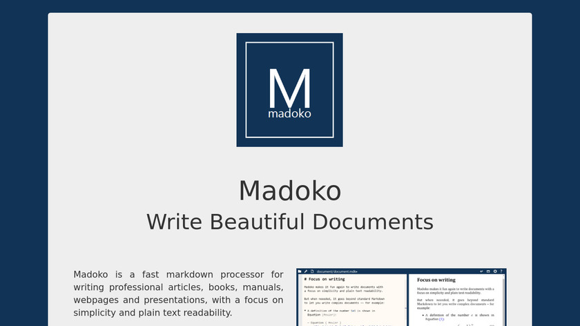 Madoko Landing Page