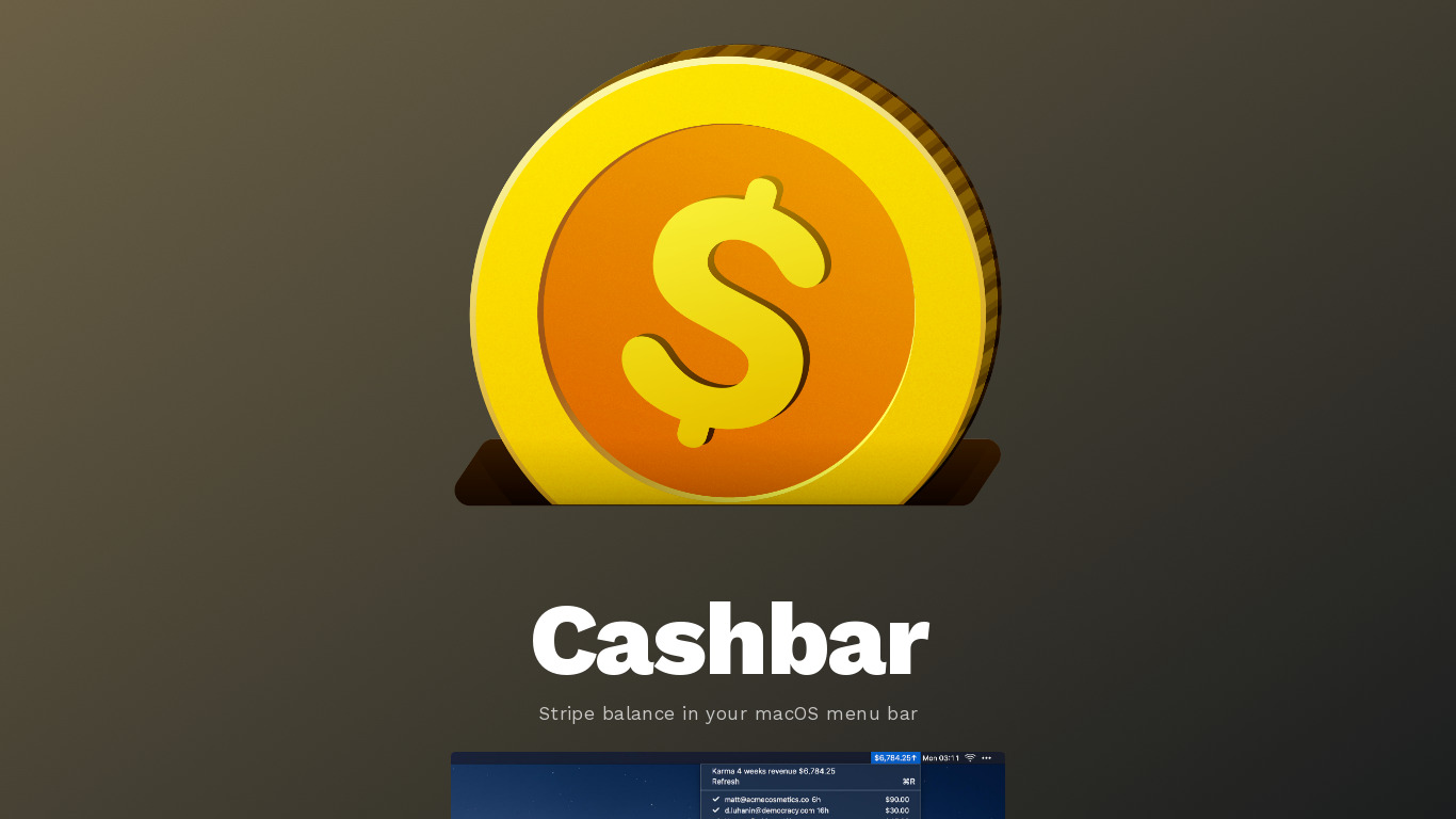 Cashbar Landing page