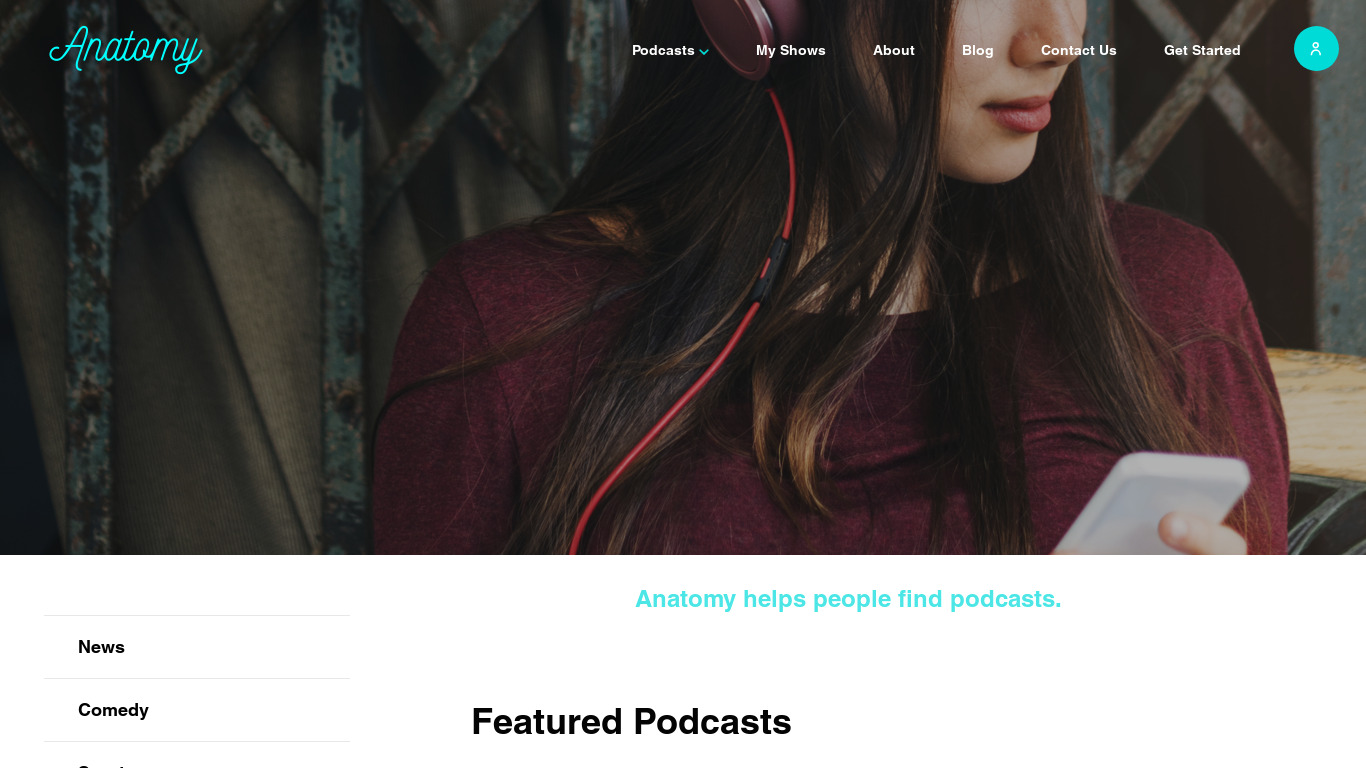 Anatomy Podcasts Landing page