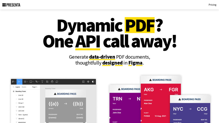 PRESENTA Landing Page