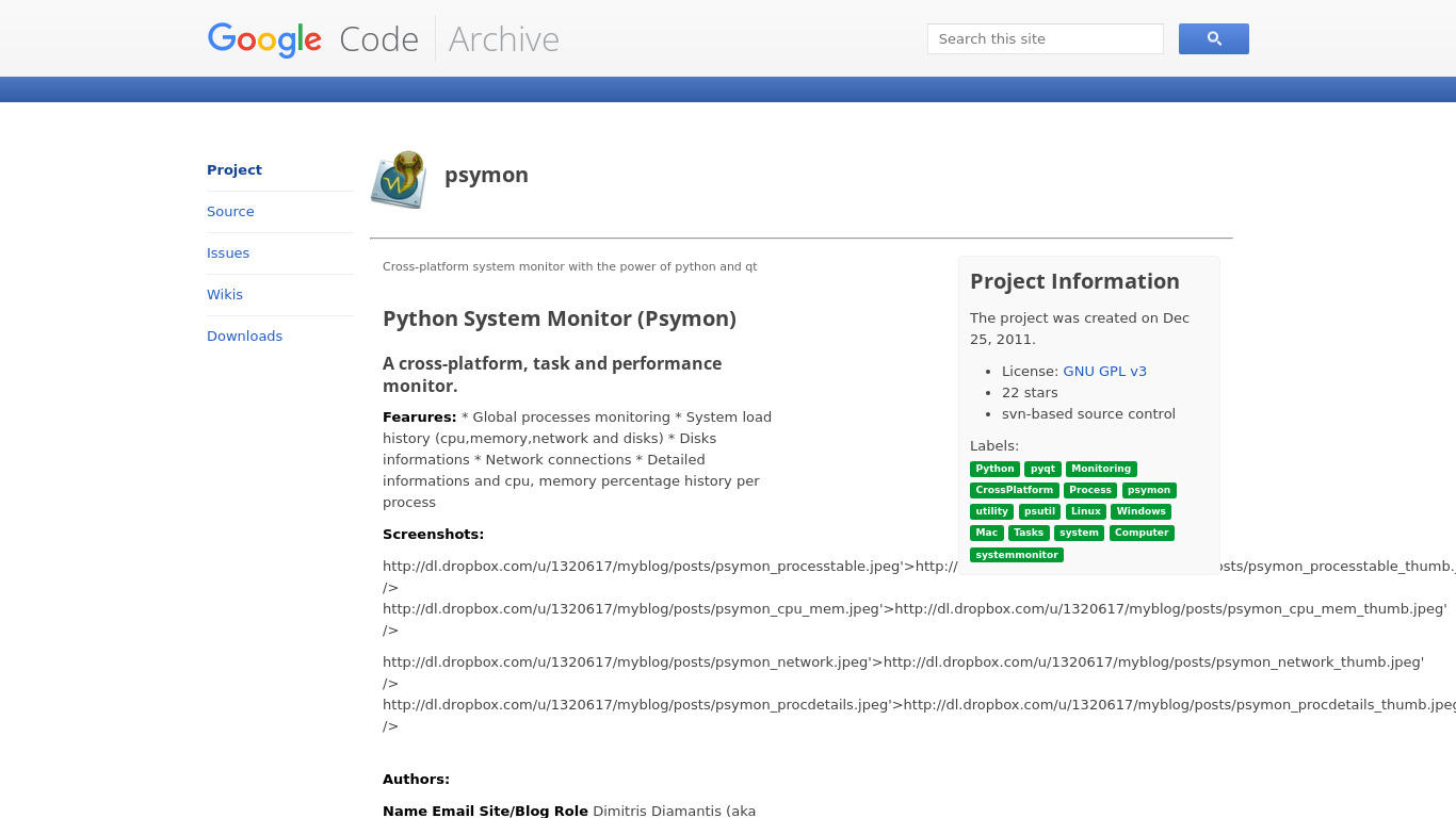 Python System Monitor Landing page