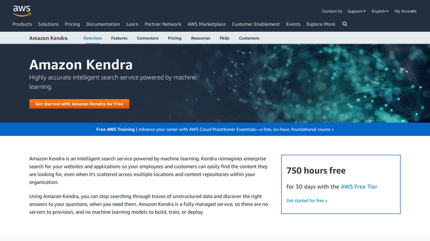 Amazon Kendra Landing Page