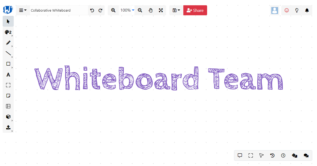Whiteboard Team Landing page