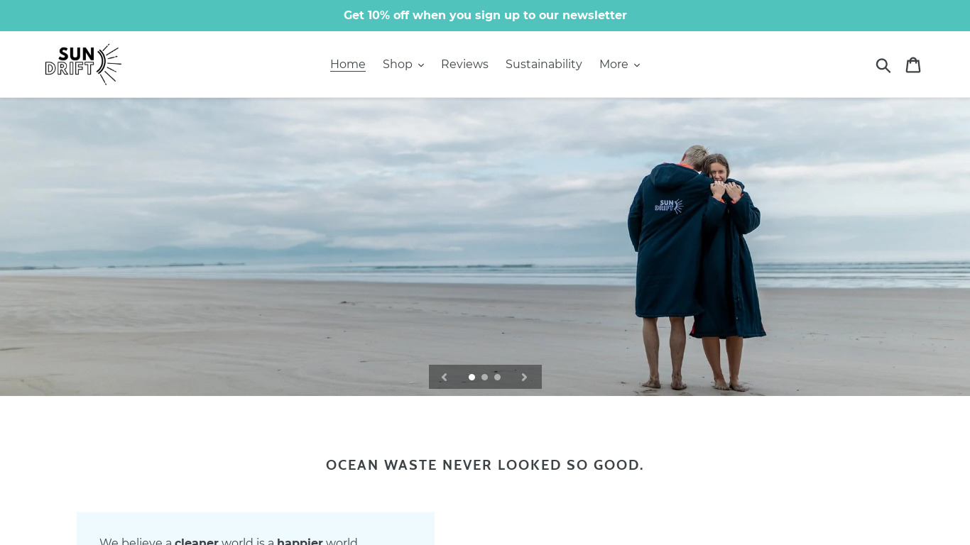 SunDrift Eco-Friendly Backpacking Gear Landing page