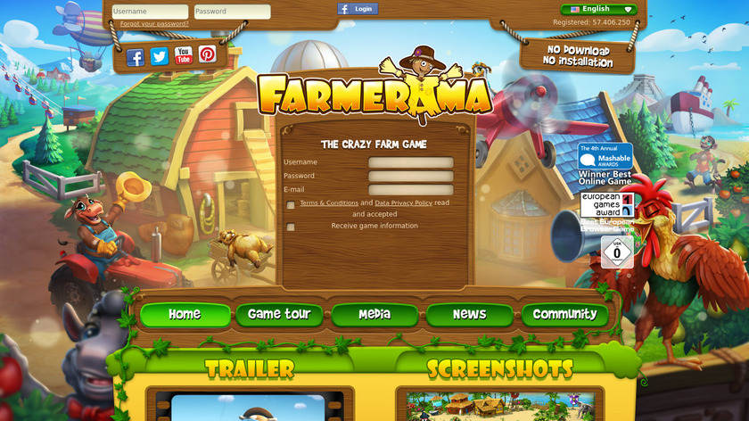 Farmerama Landing Page