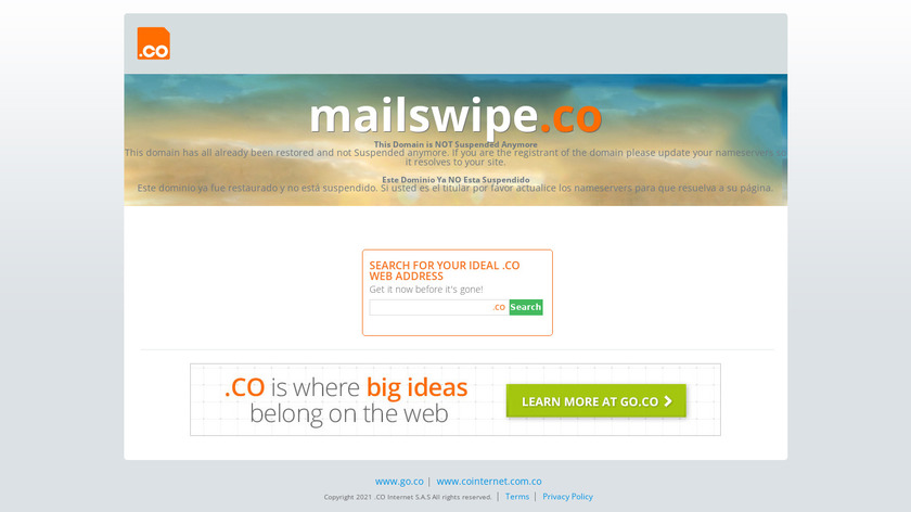 Mailswipe.co Landing Page