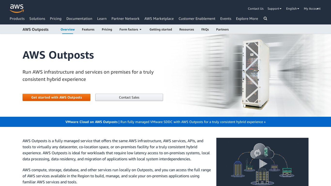 AWS Outposts Landing page