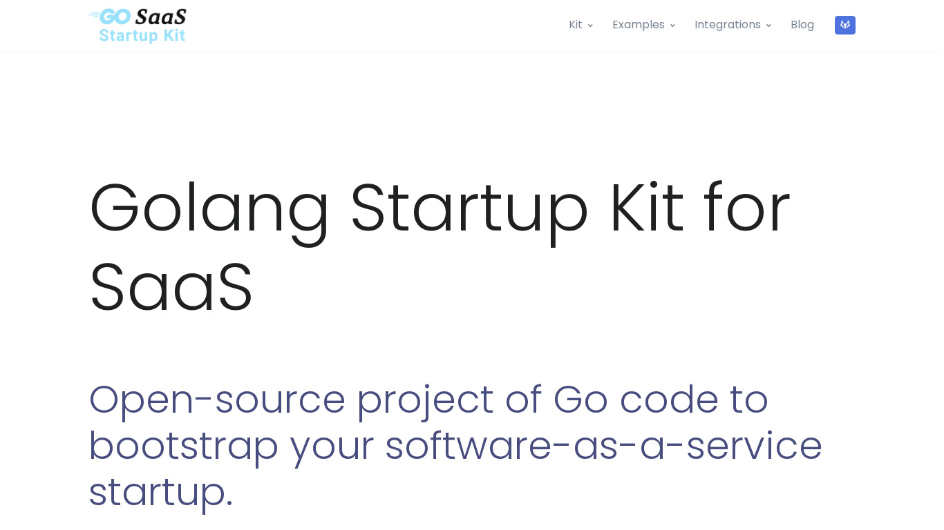 SaaS Startup Kit Landing page