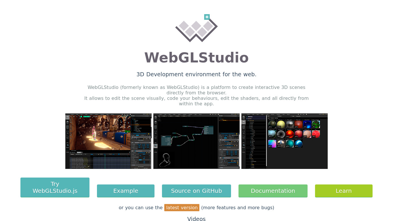 WebGLStudio.js Landing page