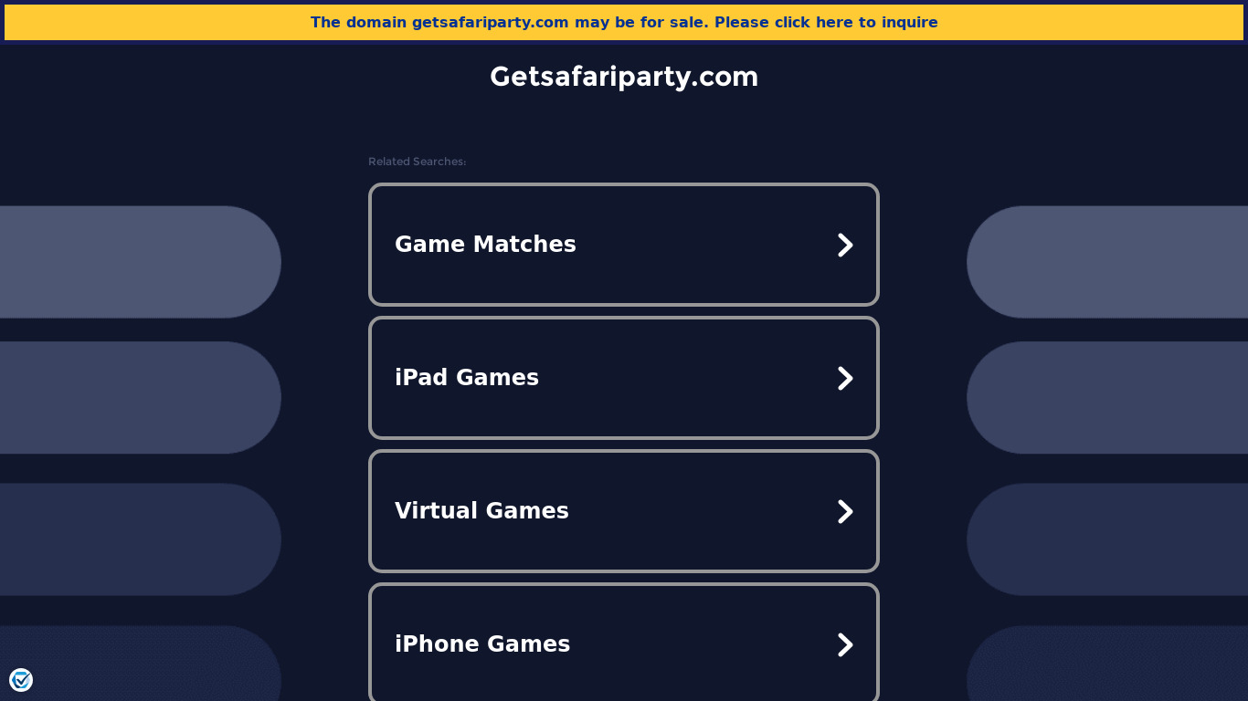 Safary Party Landing page