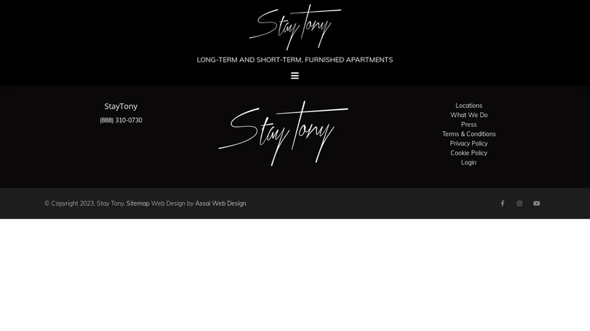 StayTony Landing Page
