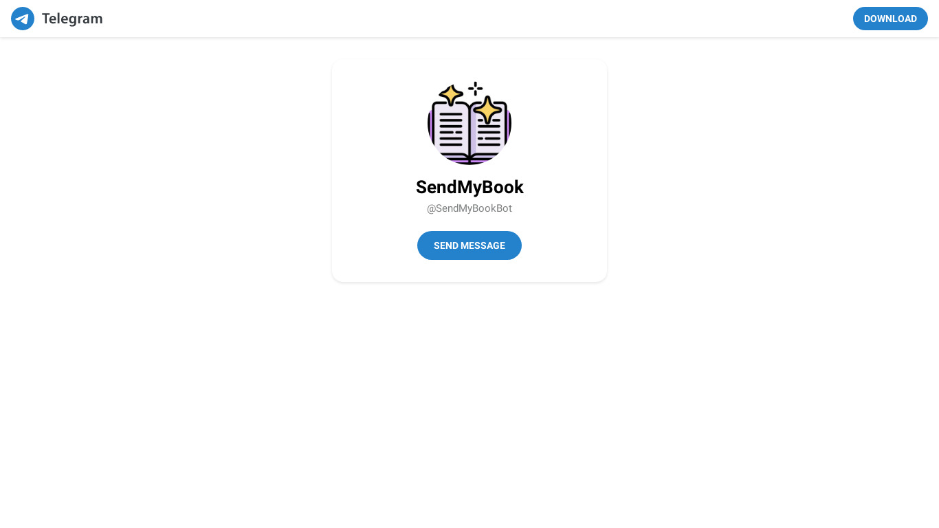 SendMyBookBot Landing page