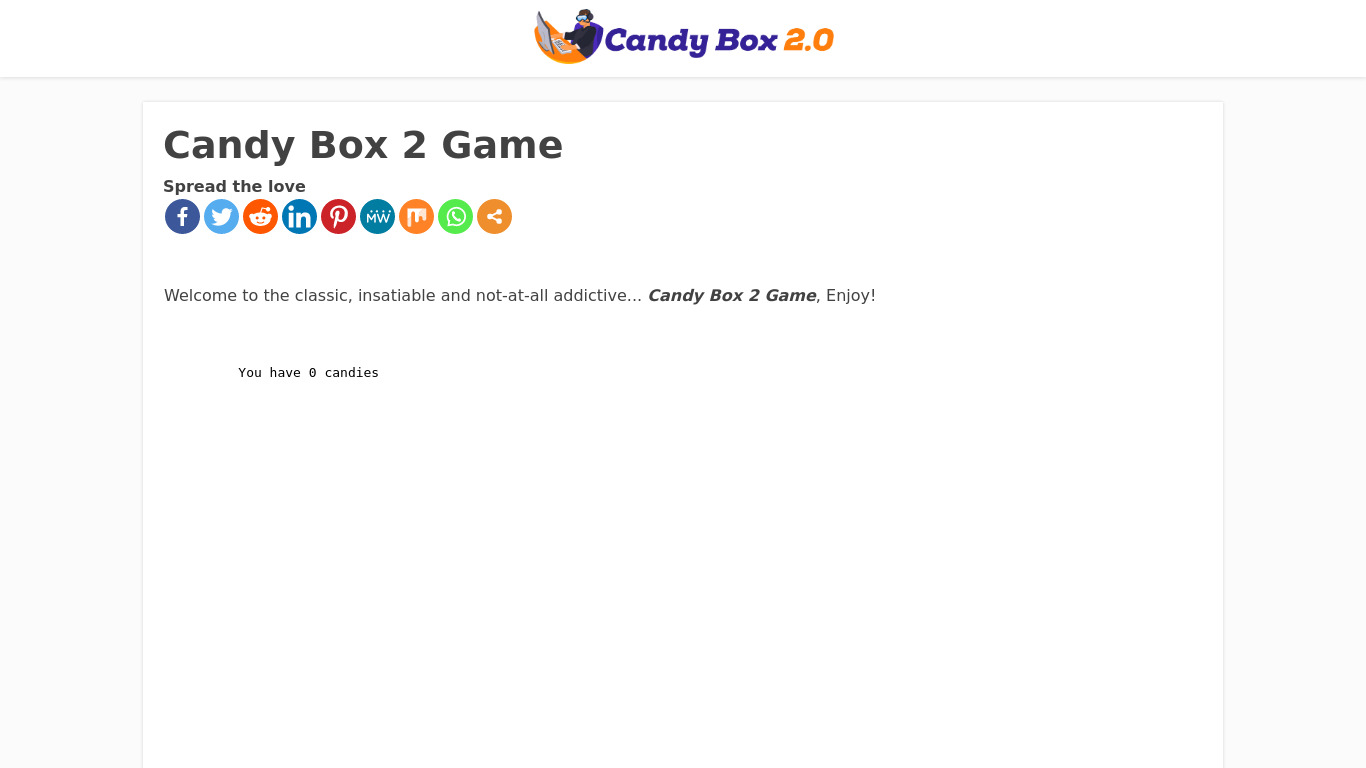 Candy Box Landing page