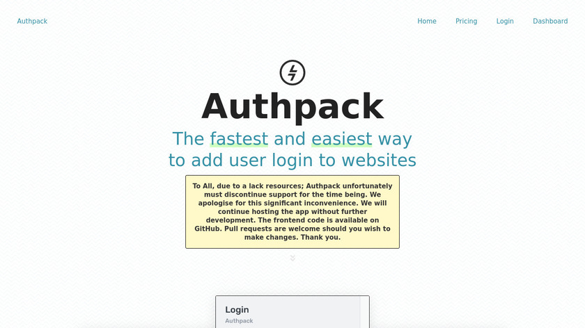 Authpack Landing Page