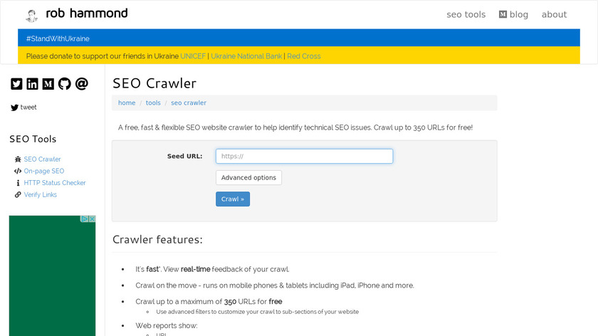 SEO Crawler Landing Page
