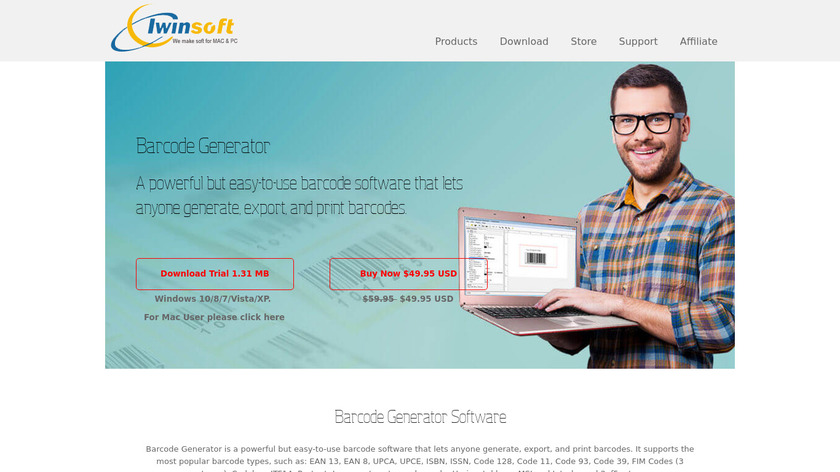 iWinSoft Barcode Generator Landing Page