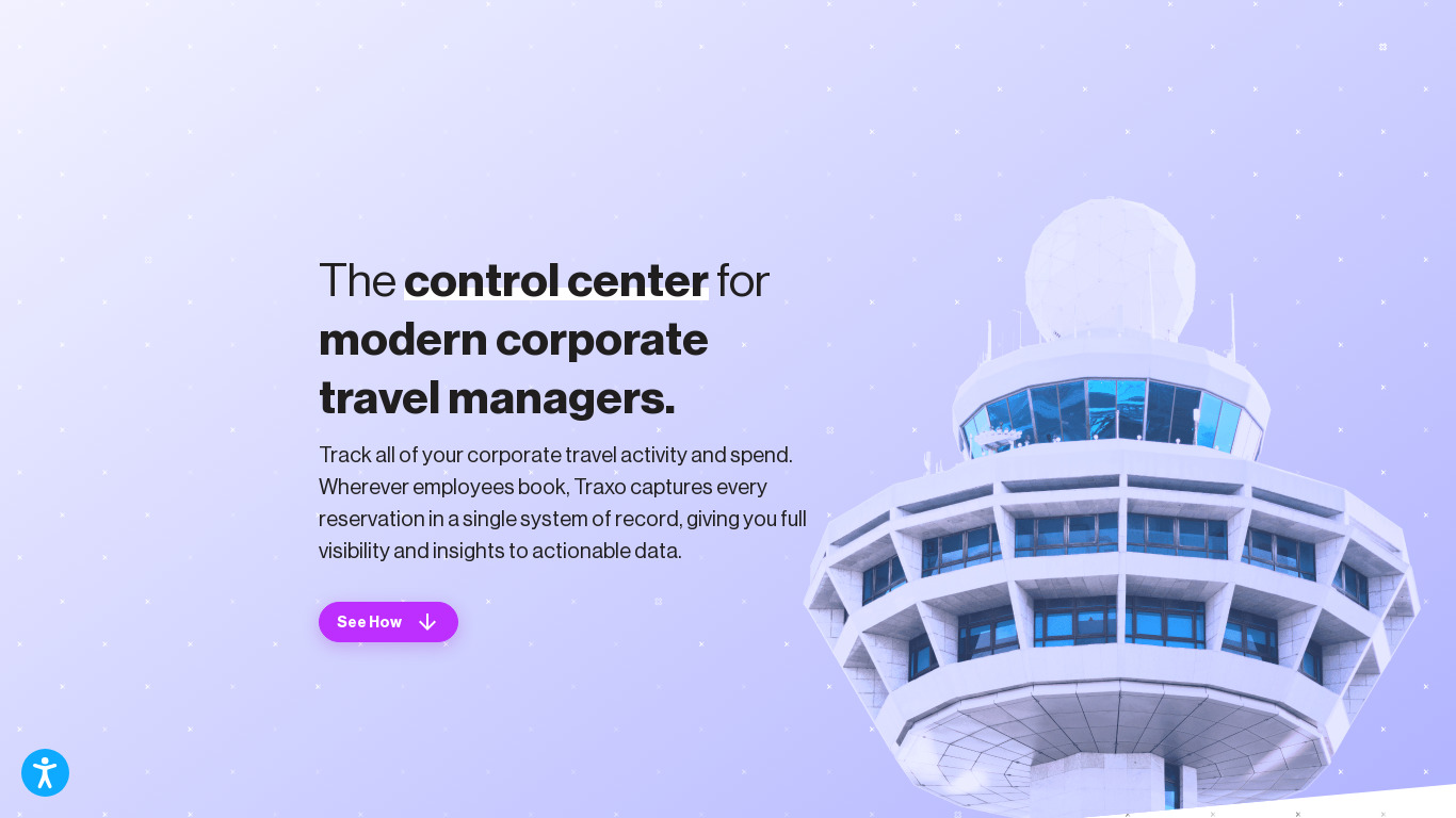 Traxo CONNECT Landing page