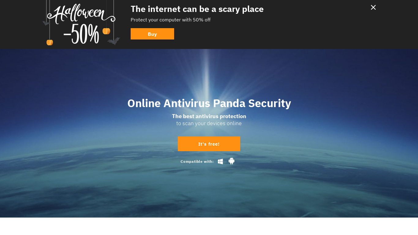 pandasecurity.com ActiveScan Landing page