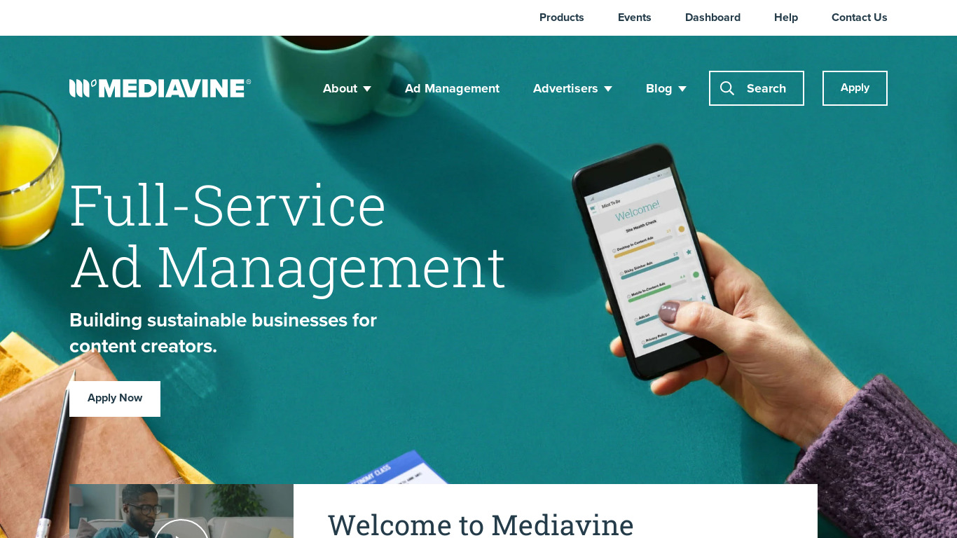 Mediavine Landing page