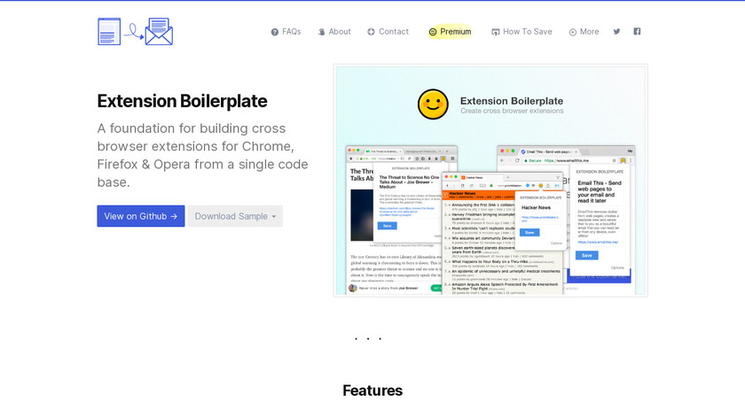 Extension Boilerplate Landing Page